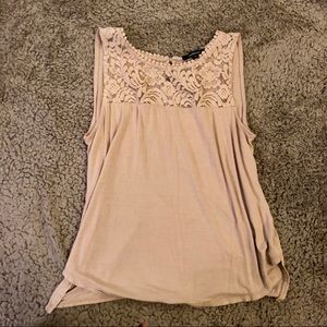 Cream Lacey Tank